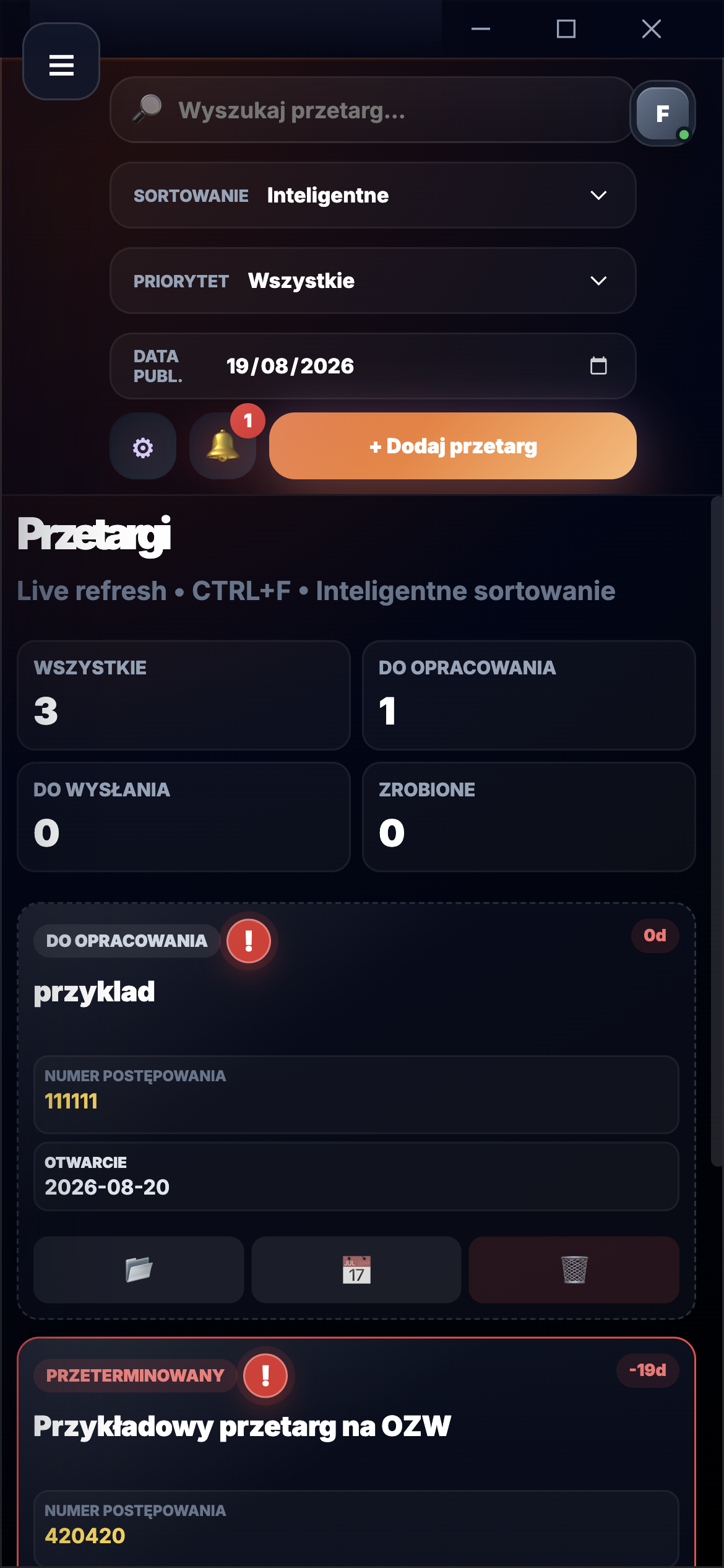 Prawdziwy interfejs HC Tender Control na Androidzie